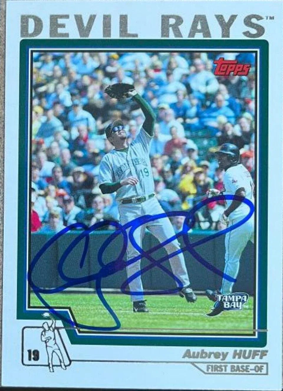 Aubrey Huff Signed 2004 Topps Baseball Card - Tampa Bay Devil Rays