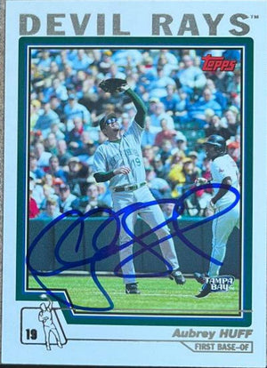 Aubrey Huff Signed 2004 Topps Baseball Card - Tampa Bay Devil Rays - PastPros