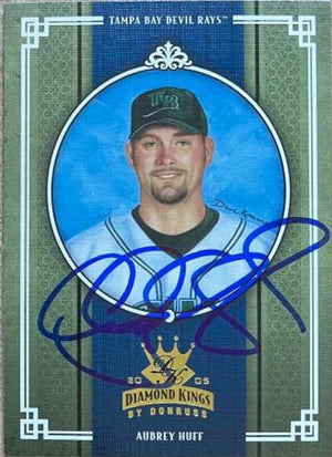 Aubrey Huff Signed 2005 Donruss Diamond Kings Baseball Card - Tampa Bay Devil Rays - PastPros