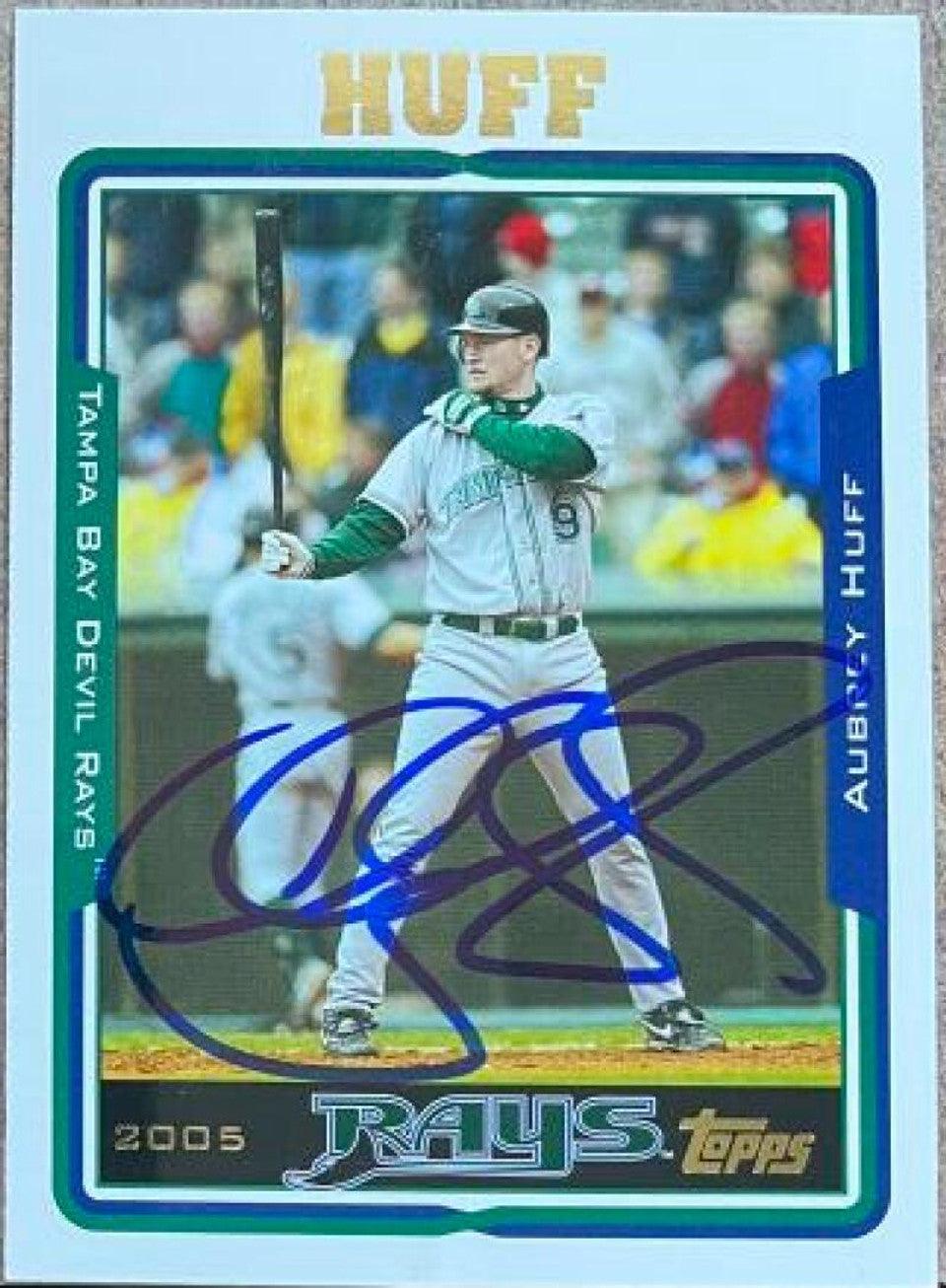 Aubrey Huff Signed 2005 Topps Baseball Card - Tampa Bay Devil Rays - PastPros