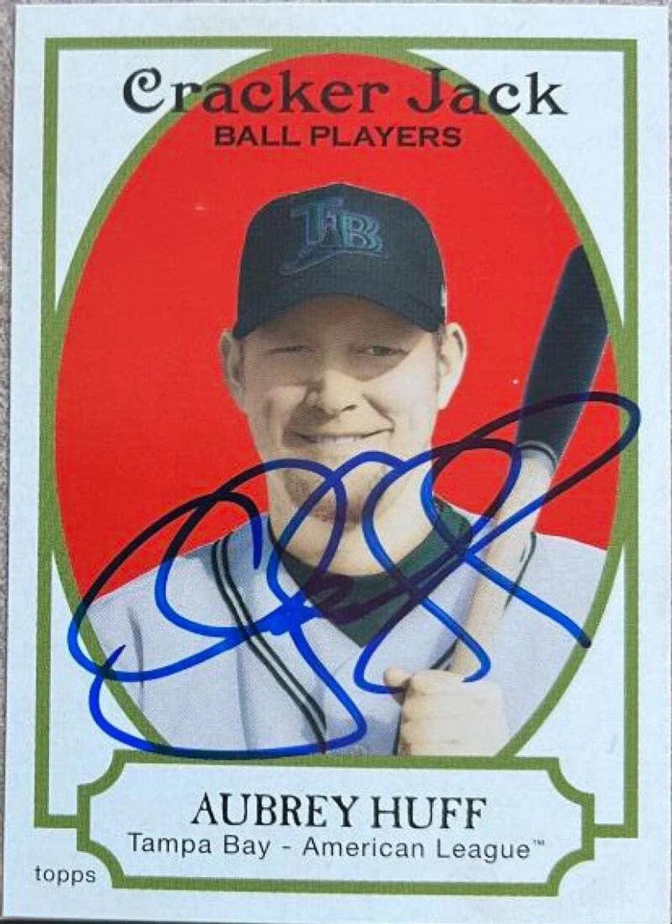 Aubrey Huff Signed 2005 Topps Cracker Jack Baseball Card - Tampa Bay Devil Rays