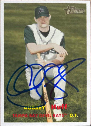 Aubrey Huff Signed 2006 Topps Heritage Baseball Card - Tampa Bay Devil Rays - PastPros