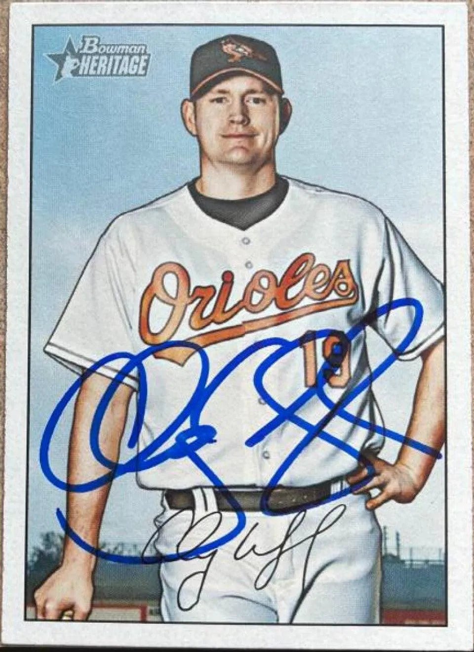 Aubrey Huff Signed 2007 Bowman Heritage Baseball Card - Baltimore Orioles