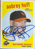 Aubrey Huff Signed 2008 Topps Heritage Baseball Card - Baltimore Orioles - PastPros