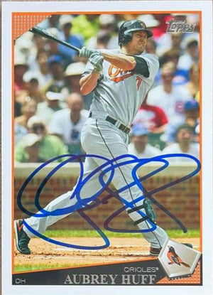 Aubrey Huff Signed 2009 Topps Baseball Card - Baltimore Orioles