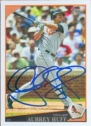 Aubrey Huff Signed 2009 Topps Baseball Card - Baltimore Orioles - PastPros