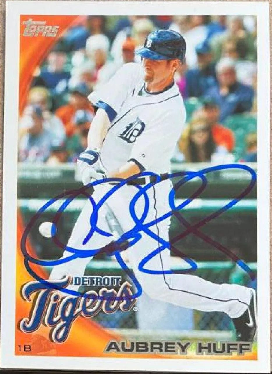 Aubrey Huff Signed 2010 Topps Baseball Card - Detroit Tigers