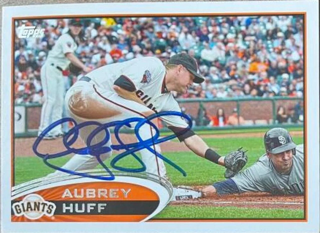 Aubrey Huff Signed 2012 Topps Baseball Card - San Francisco Giants