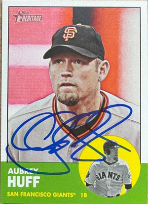 Aubrey Huff Signed 2012 Topps Heritage Baseball Card - San Francisco Giants - PastPros