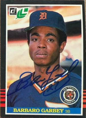 Barbaro Garbey Signed 1985 Leaf Baseball Card - Detroit Tigers #121