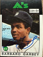 Barbaro Garbey Signed 1986 O-Pee-Chee Baseball Card - Oakland A's #88