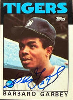 Barbaro Garbey Signed 1986 Topps Tiffany Baseball Card - Detroit Tigers #609