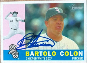 Bartolo Colon Signed 2009 Topps Heritage Baseball Card - Chicago White Sox