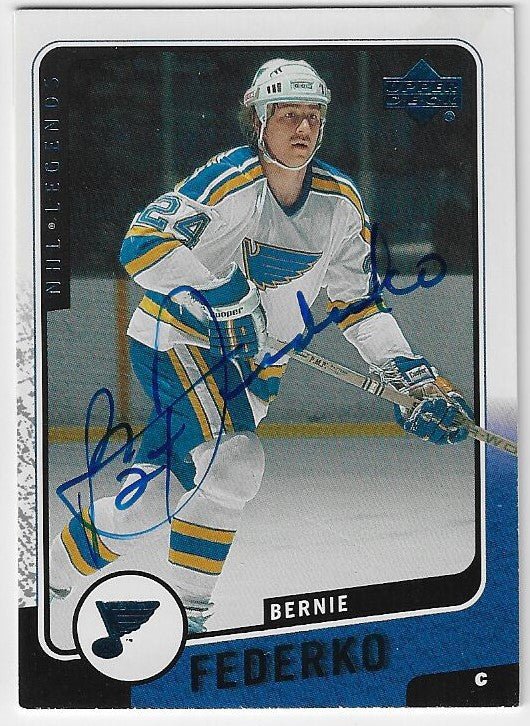 Bernie Federko Signed 2000-01 Upper Deck Legends Hockey Card - St Louis Blues
