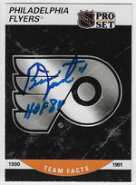 Bernie Parent Signed 1990 - 91 Pro Set Hockey Card - Philadelphia Flyers 579 - PastPros