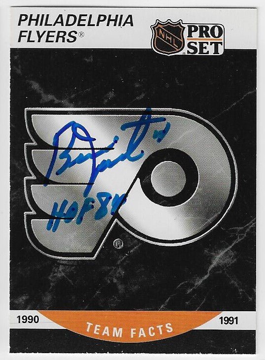 Bernie Parent Signed 1990 - 91 Pro Set Hockey Card - Philadelphia Flyers 579 - PastPros