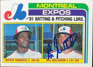 Bill Gullickson Signed 1982 Topps Leaders Baseball Card - Montreal Expos - PastPros