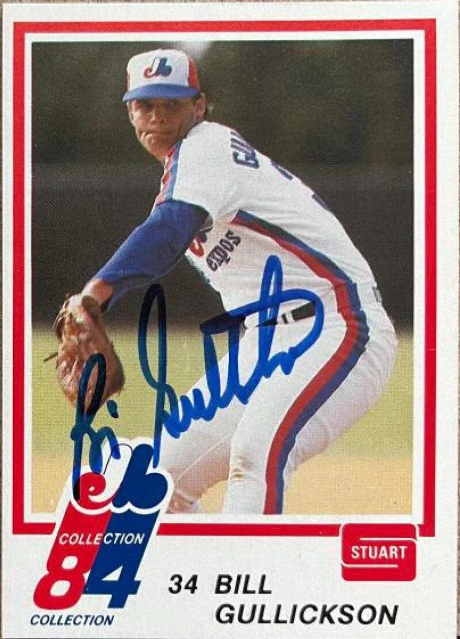 Bill Gullickson Signed 1984 Stuart Bakery Baseball Card - Montreal Expos