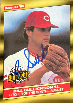 Bill Gullickson Signed 1986 Donruss Highlights Baseball Card - Cincinnati Reds - PastPros