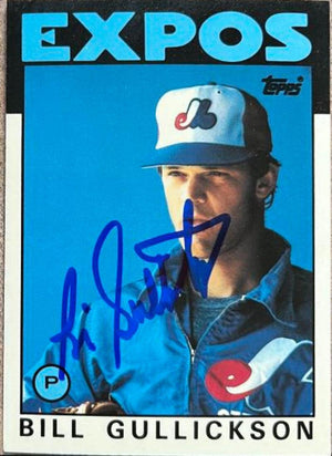Bill Gullickson Signed 1986 Topps Tiffany Baseball Card - Montreal Expos - PastPros