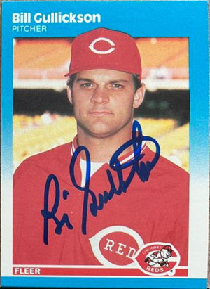 Bill Gullickson Signed 1987 Fleer Baseball Card - Cincinnati Reds - PastPros