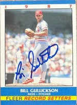 Bill Gullickson Signed 1987 Fleer Record Setters Baseball Card - Cincinnati Reds
