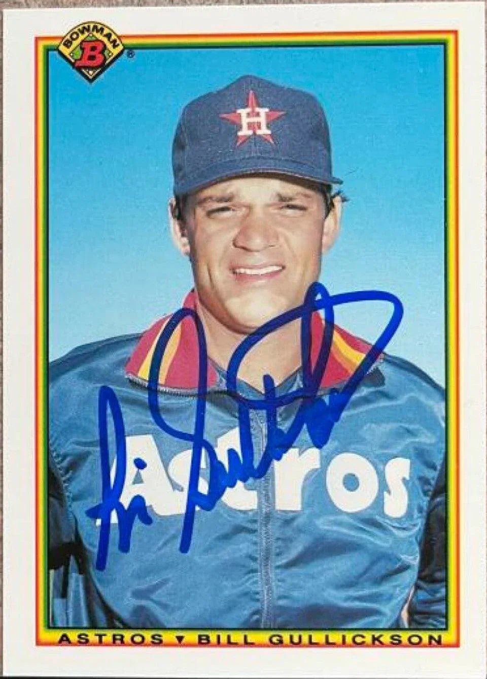 Bill Gullickson Signed 1990 Bowman Tiffany Baseball Card - Houston Astros