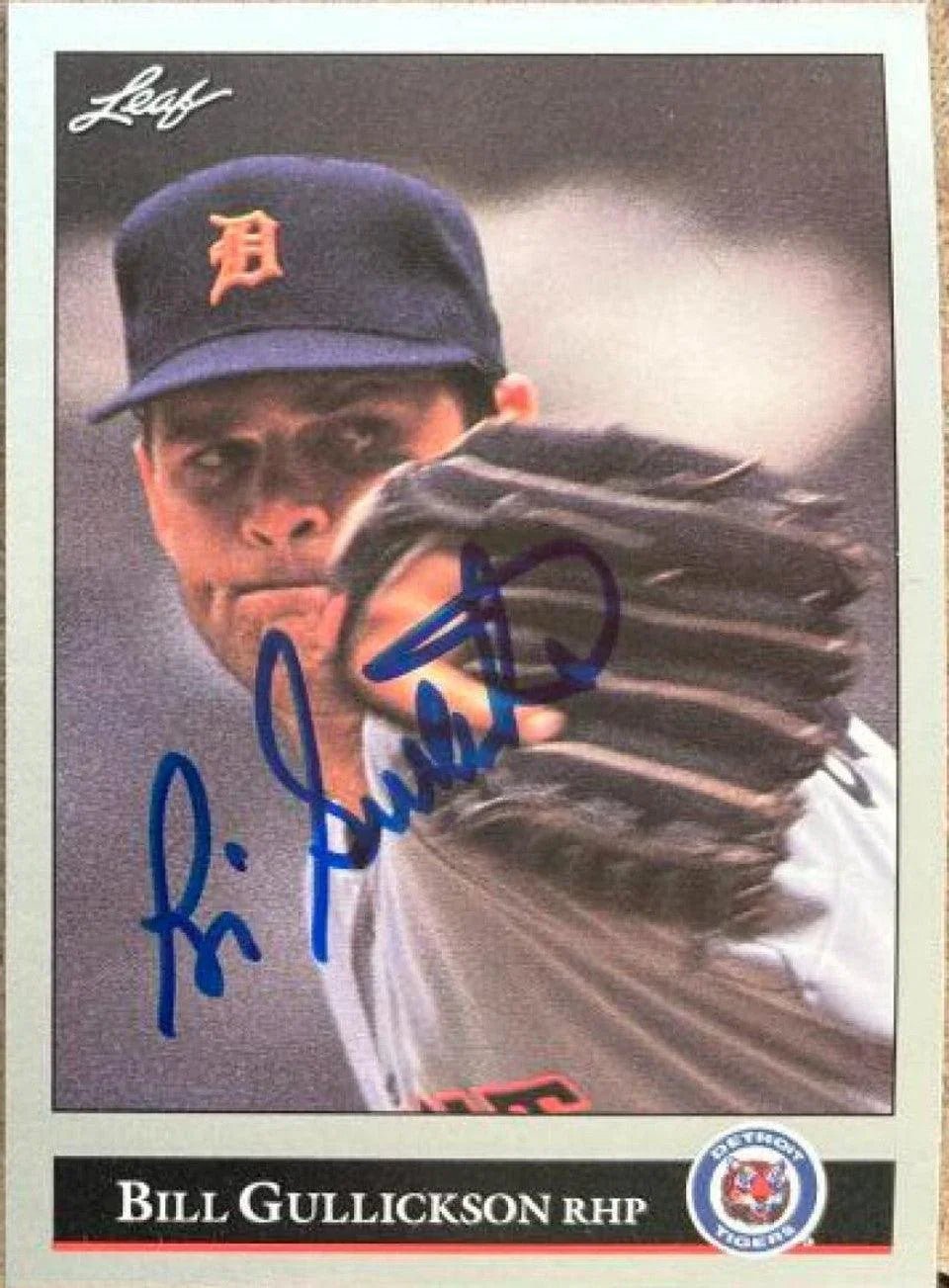 Bill Gullickson Signed 1992 Leaf Baseball Card - Detroit Tigers