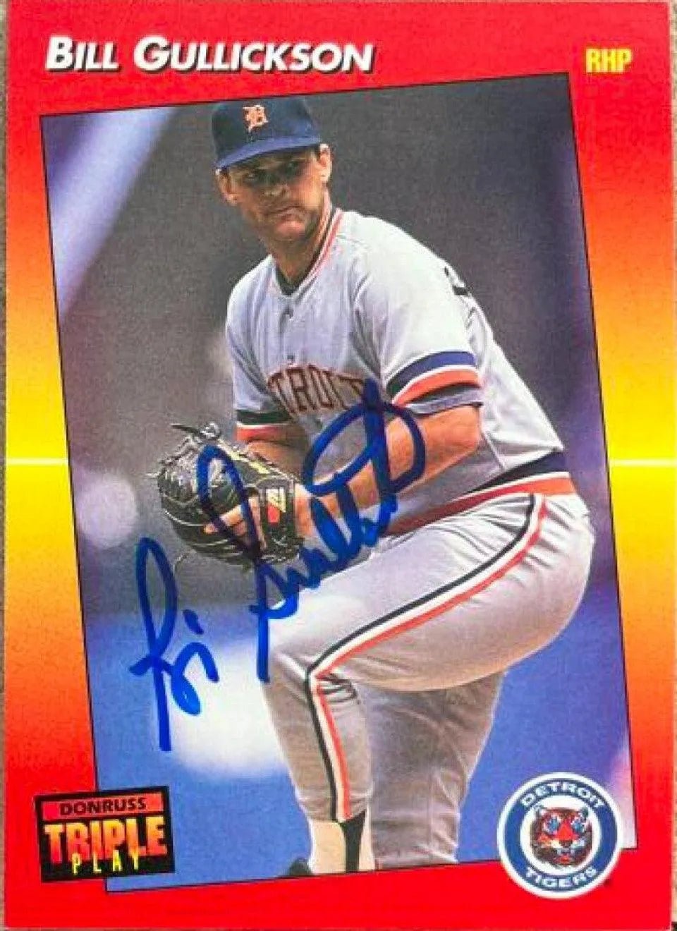 Bill Gullickson Signed 1992 Triple Play Baseball Card - Detroit Tigers