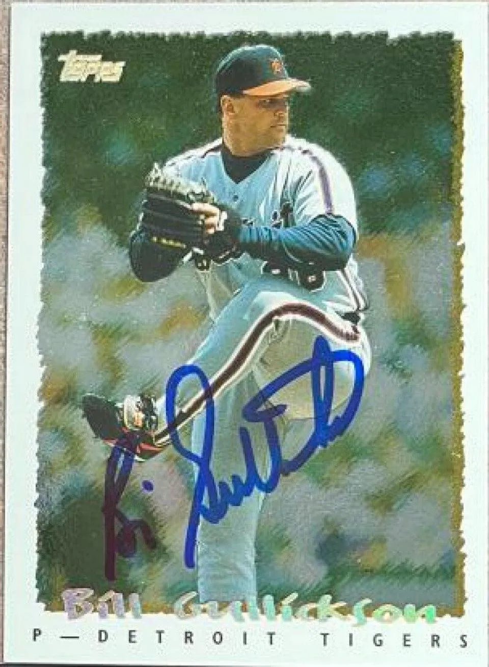Bill Gullickson Signed 1995 Topps Cyberstats Baseball Card - Detroit Tigers