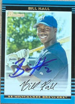 Bill Hall Signed 2002 Bowman Baseball Card - Milwaukee Brewers #123