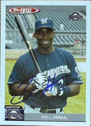Bill Hall Signed 2004 Topps Total Baseball Card - Milwaukee Brewers 458 - PastPros