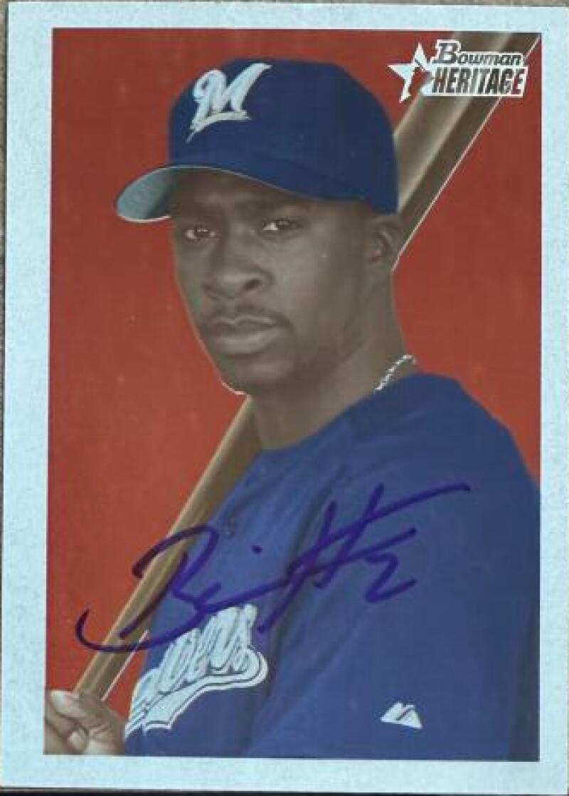 Bill Hall Signed 2006 Bowman Heritage Baseball Card - Milwaukee Brewers #114