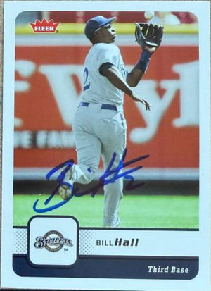 Bill Hall Signed 2006 Fleer Baseball Card - Milwaukee Brewers 70 - PastPros