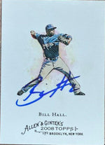 Bill Hall Signed 2008 Topps Allen & Ginter Baseball Card - Milwaukee Brewers 34 - PastPros