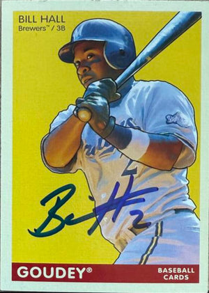 Bill Hall Signed 2009 Upper Deck Goudey Baseball Card - Milwaukee Brewers 106 - PastPros