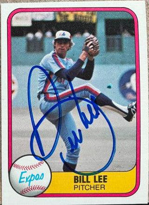 Bill Lee Signed 1981 Fleer Baseball Card - Montreal Expos - PastPros