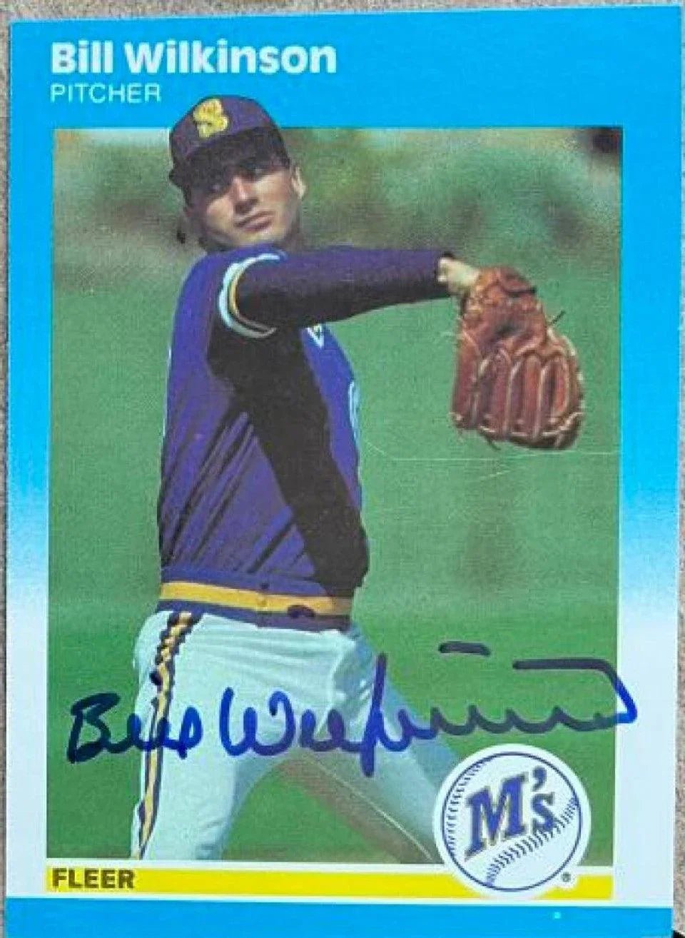 Bill Wilkinson Signed 1987 Fleer Update Baseball Card - Seattle Mariners