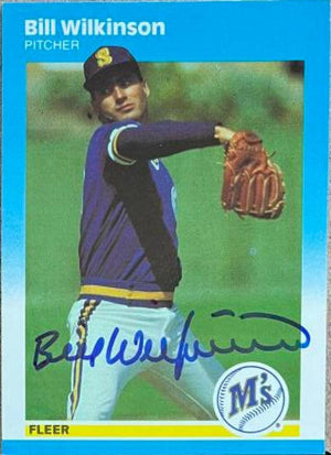 Bill Wilkinson Signed 1987 Fleer Update Glossy Baseball Card - Seattle Mariners - PastPros