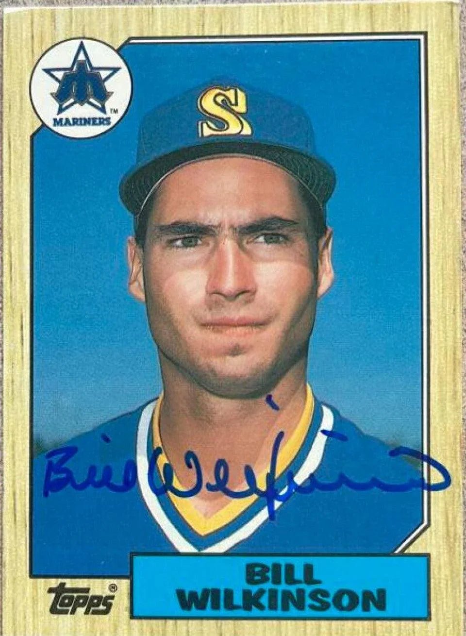 Bill Wilkinson Signed 1987 Topps Traded Tiffany Baseball Card - Seattle Mariners