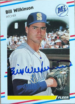 Bill Wilkinson Signed 1988 Fleer Baseball Card - Seattle Mariners - PastPros