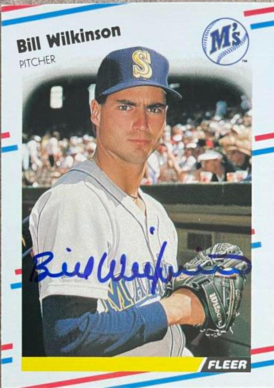 Bill Wilkinson Signed 1988 Fleer Glossy Baseball Card - Seattle Mariners - PastPros