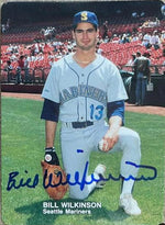Bill Wilkinson Signed 1988 Mother's Cookies Baseball Card - Seattle Mariners