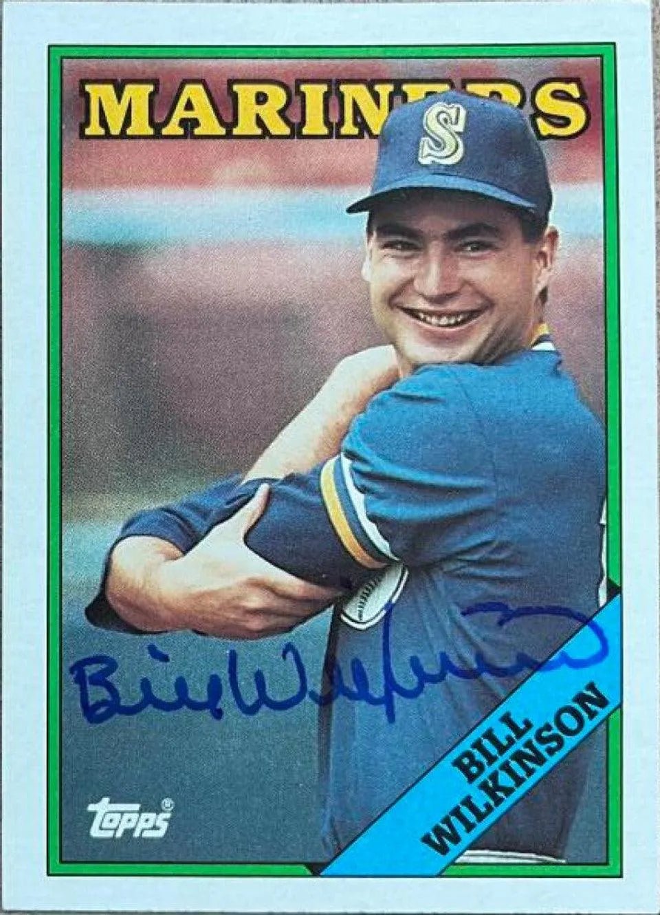 Bill Wilkinson Signed 1988 Topps Baseball Card - Seattle Mariners