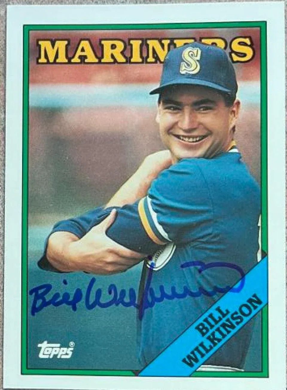 Bill Wilkinson Signed 1988 Topps Tiffany Baseball Card - Seattle Mariners