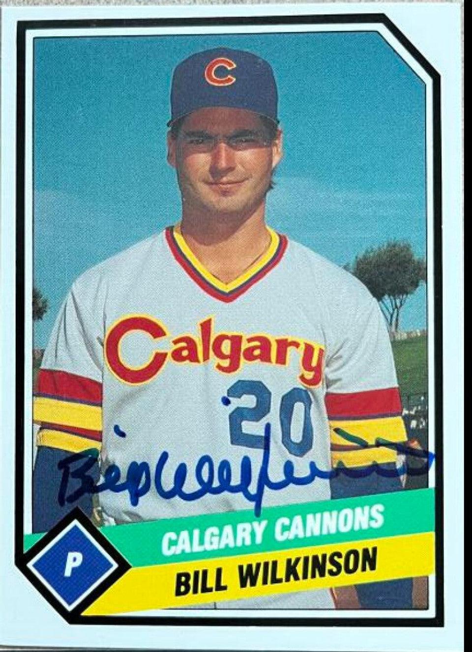 Bill Wilkinson Signed 1989 CMC Baseball Card - Calgary Cannons - PastPros