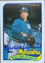 Bill Wilkinson Signed 1989 Topps Baseball Card - Seattle Mariners