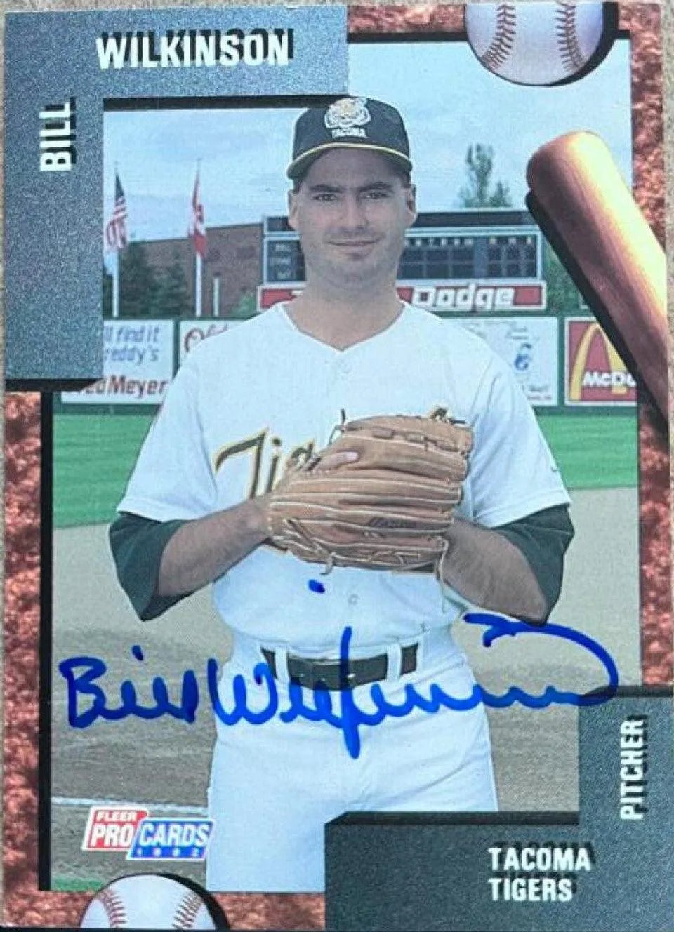 Bill Wilkinson Signed 1990 Fleer ProCards Baseball Card - Tacoma Tigers