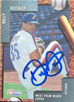 Billy Brewer Signed 1992 ProCards Baseball Card - West Palm Beach Expos