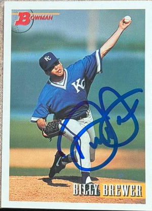 Billy Brewer Signed 1993 Bowman Baseball Card - Kansas City Royals - PastPros
